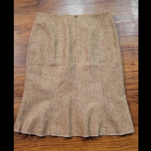 Vintage Bebe Raw Hem Speckled Wool Pencil Skirt - Picture 5 of 6